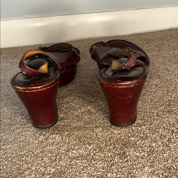 Born Brown Leather Platform Shoes - Picture 3 of 7